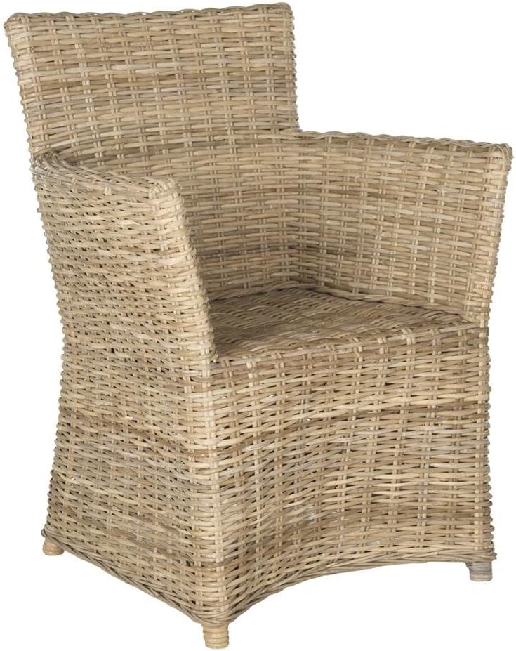 SAFAVIEH Home Collection Natuna Soft Grey Arm Chair