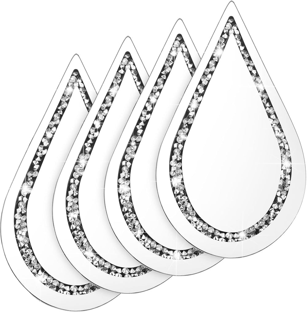Yookeer 4 Pcs Espejos Decorativos para Sala Silver Mirror Wall Decor