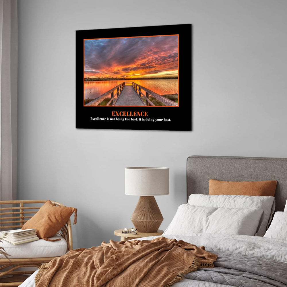 KREATIVE ARTS Excellence Canvas Quotes Art - Inspiring & Motivational Wal...