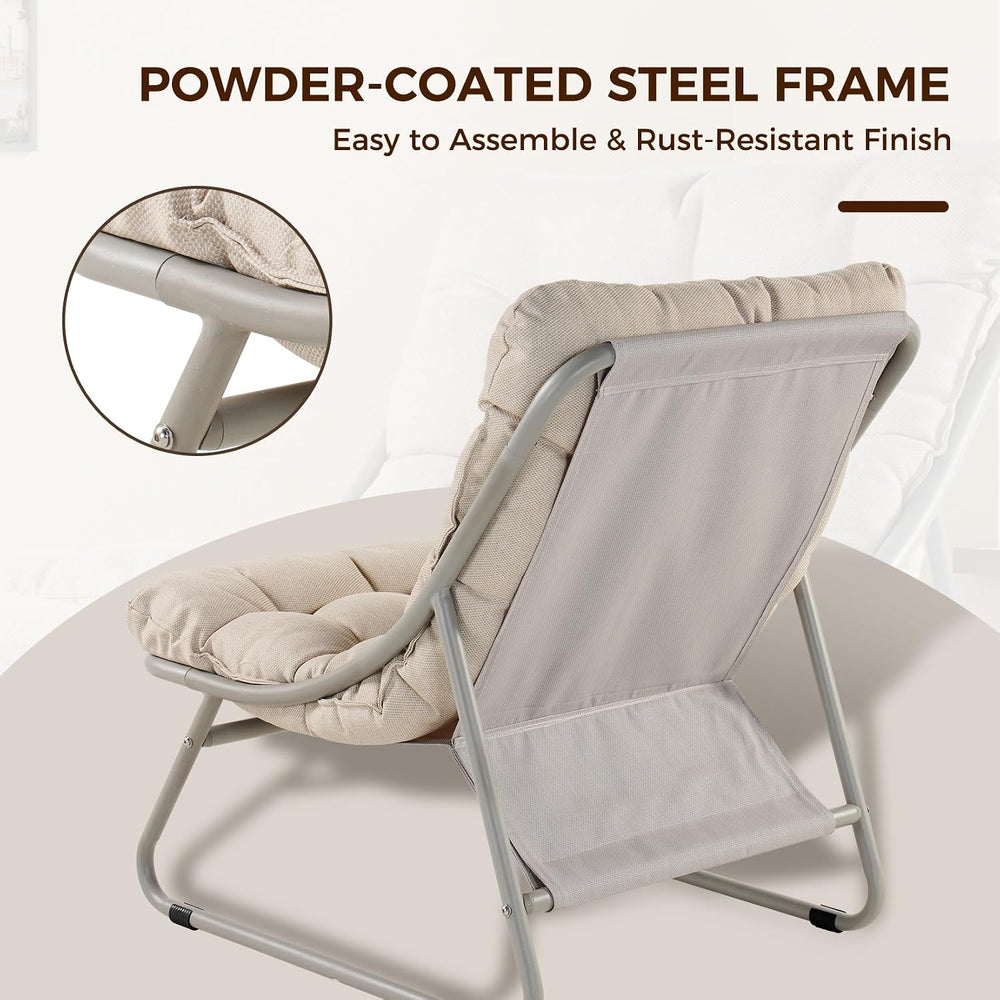 Grand patio Outdoor Lounge Chair with Footrest & Cushion, Champagne Gray