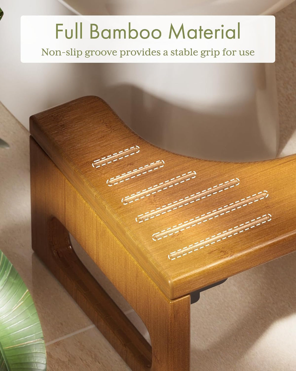 AmazerBath 7 Inches Bamboo Toilet Stool Squat for Adult, Foldable Squatting P...