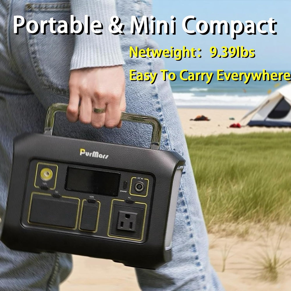 300W Portable Power Station (Peak 500W),LiFePO4 Solar Generator