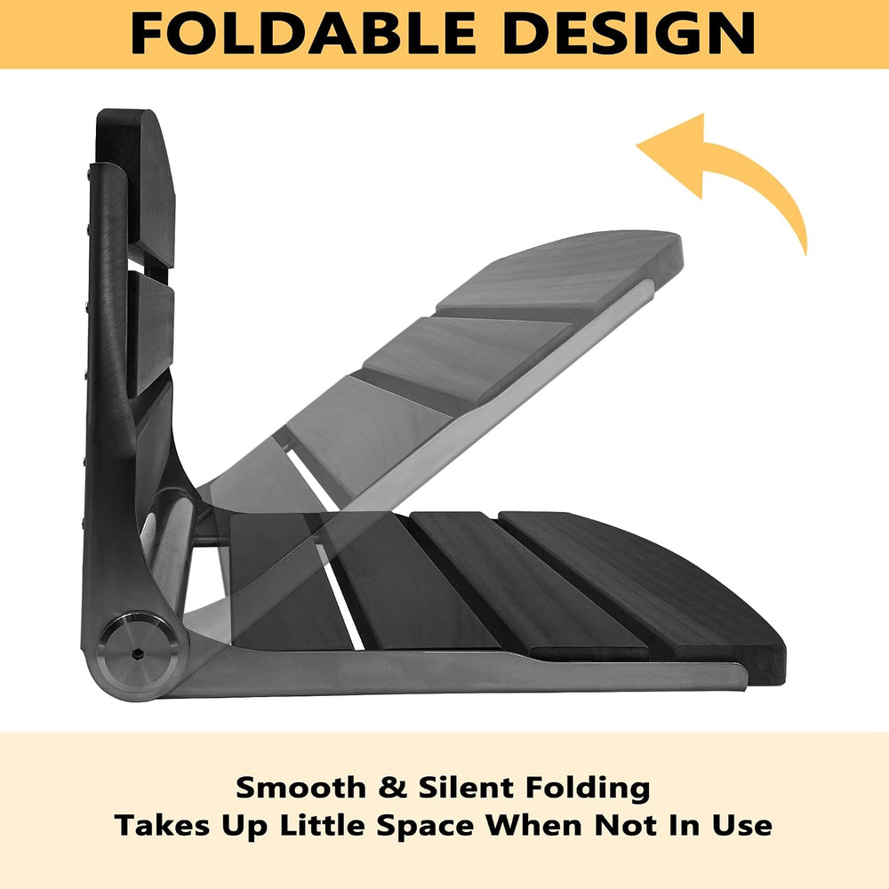 Folding Shower Seat Wall Mounted, 17.5''x13''x11'' Fo...
