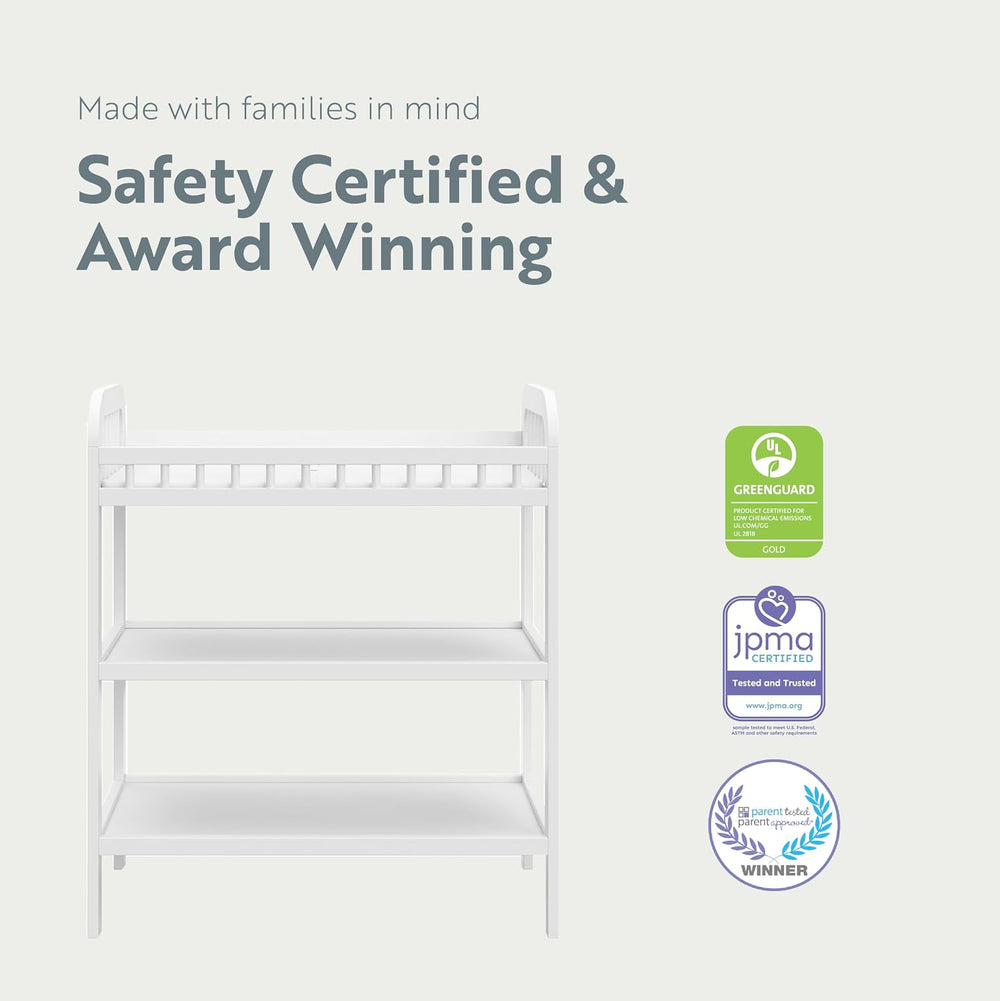 Storkcraft Pasadena Changing Table with Changing Pad, White