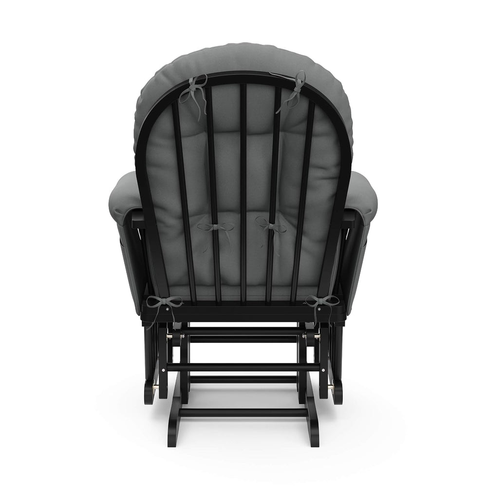 Storkcraft Premium Hoop Glider & Ottoman, Black with Gray