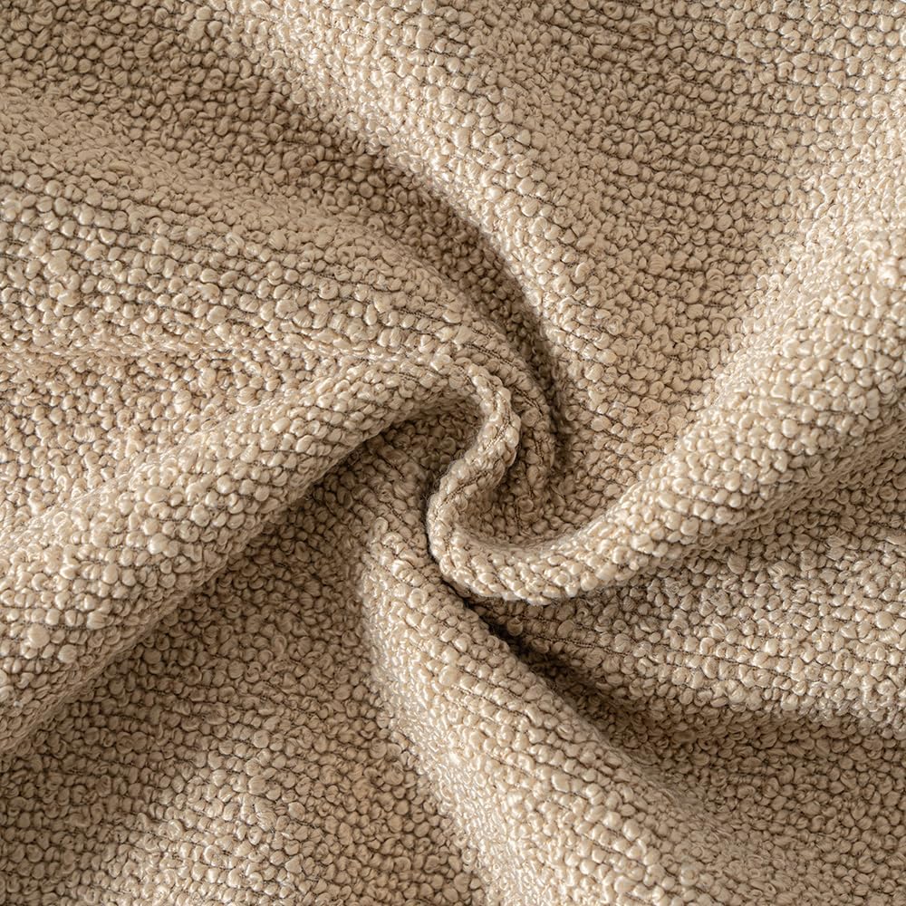 MIULEE 24x24 Decorative Euro Sham Boucle Couch Pillow Covers Camel
