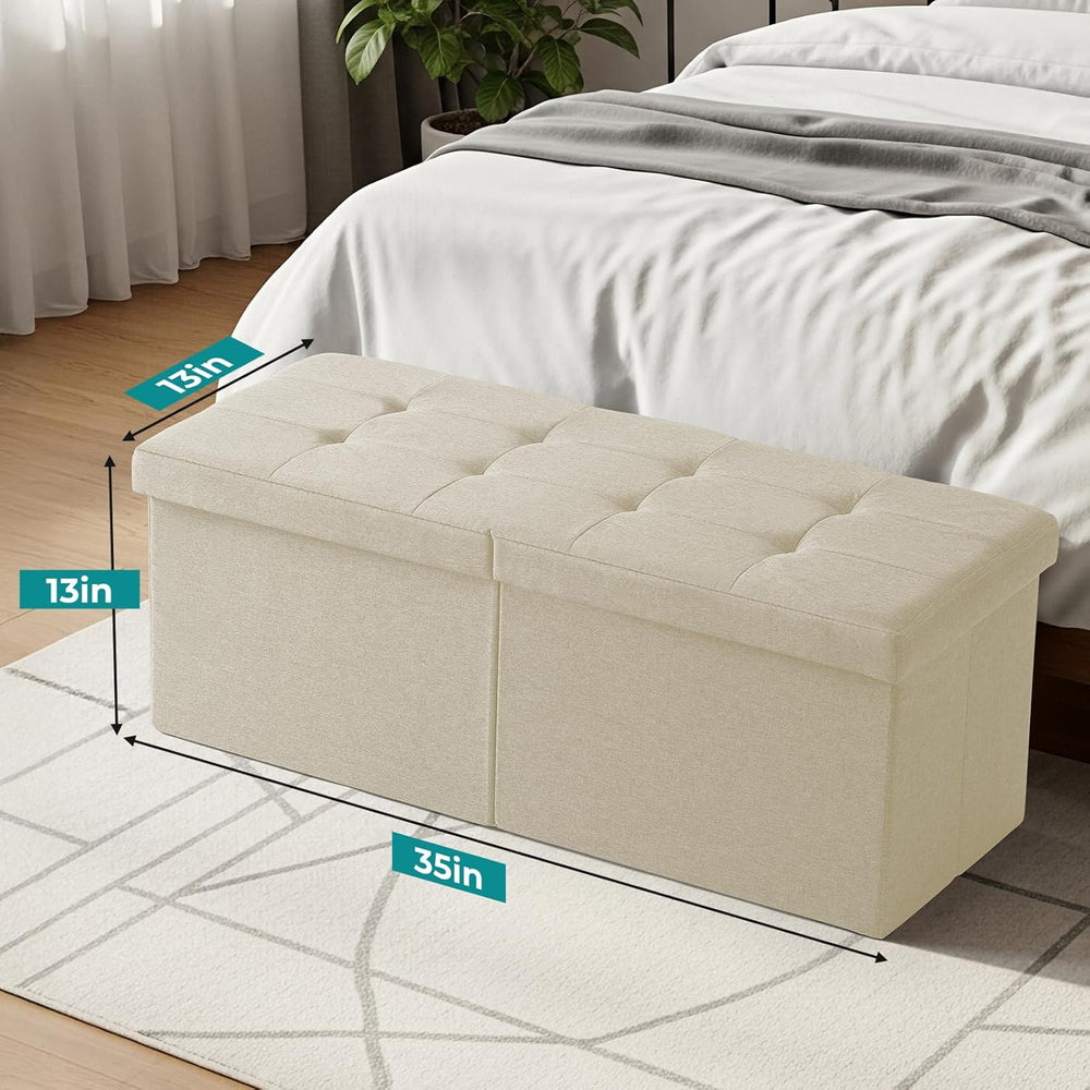 35-INCH Storage Ottoman Bench, Footrest with Storage, End of Bed Bench Coffee...