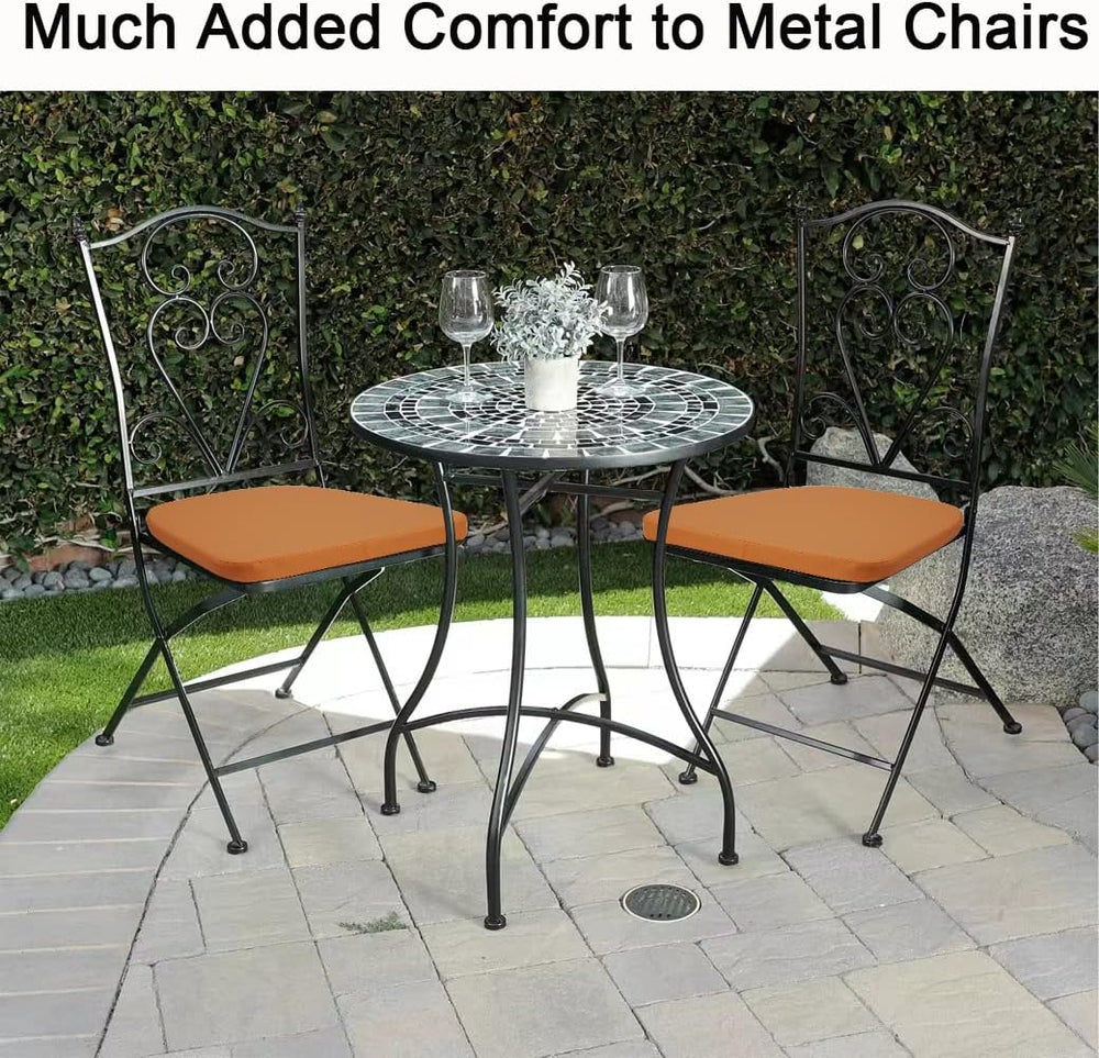 BUYUE 14" Metal Chair Cushions with Magnetic Set of 4, Luxury PU Leather...