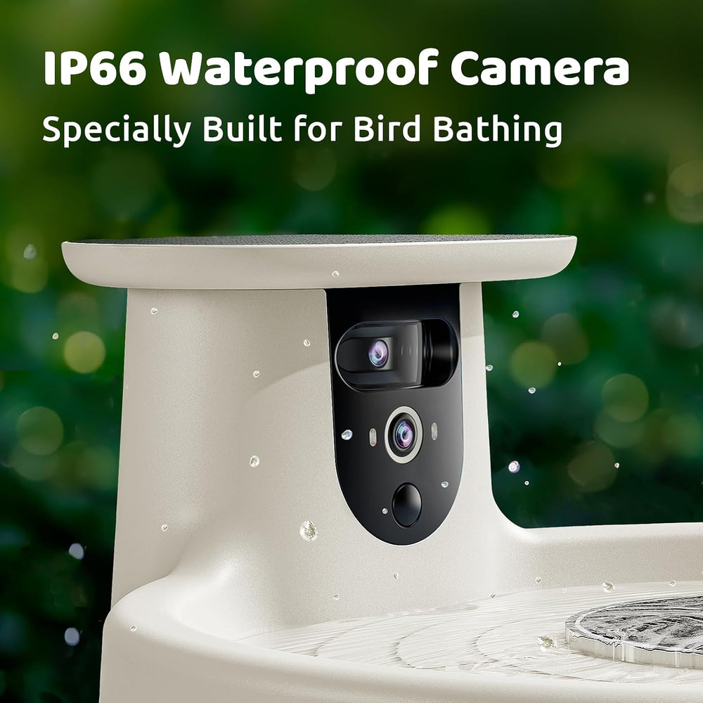 Birdfy Smart Bird Bath with Camera, Solar Powered & Fountain, 2K AI Camera