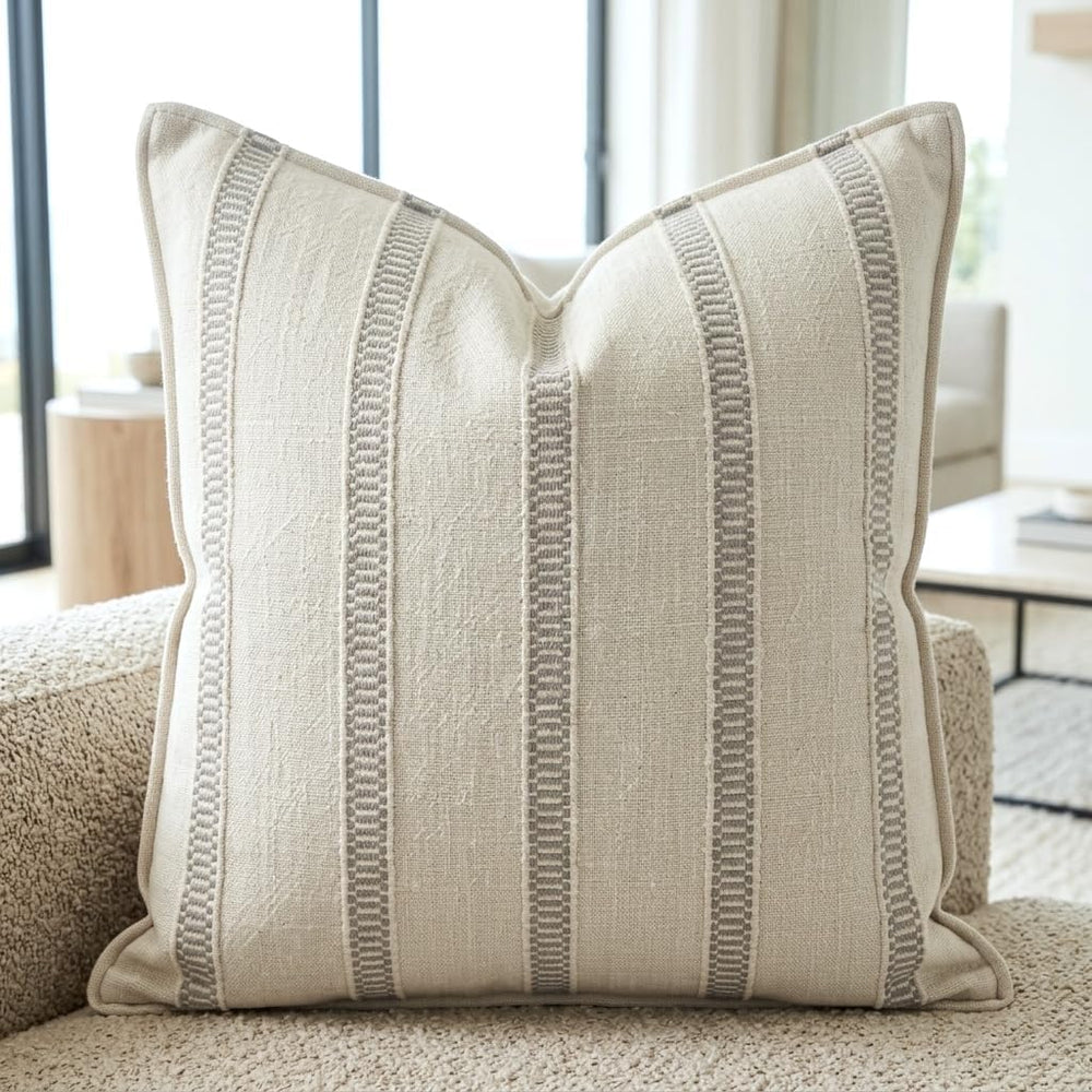 SanVia Designer Cotton Throw Pillow Covers 20x20 for Nooks, Beds & Sofas