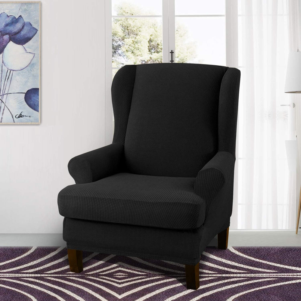 Granbest Premium Water Repellent Wingback Chair Cover 2-Piece High Stretch Ja...