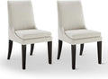 KISLOT Upholstered Dining Chairs Modern Sidechair Performance Fabric High Back Armlesschair for Diningroom Kitchen, Cream, Set of 2(1 Box)