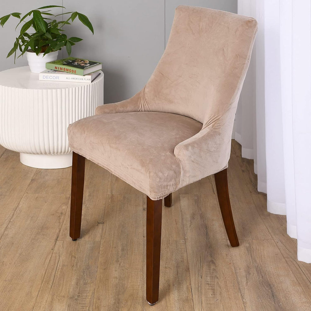 MIFXIN Velvet Wingback Chair Cover Slipcover Stretch Washable Sloping Armchai...