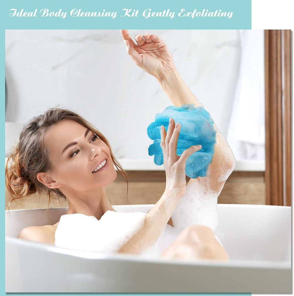 Nitial 50 Pcs Large Bath Shower Loofah Sponge Bulk 60g, Fresh Color