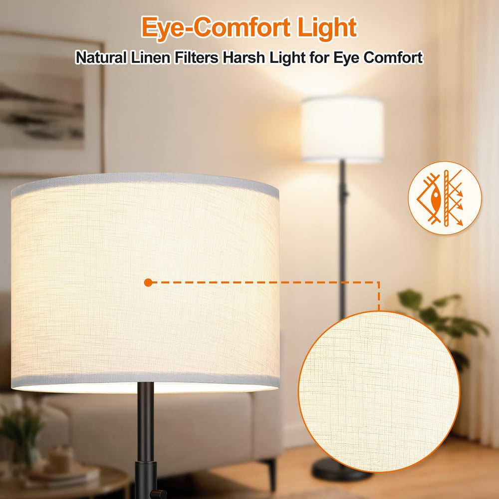 【Upgraded】 Dimmable Floor Lamp, Modern Floor Lamps Simple Design with White S...