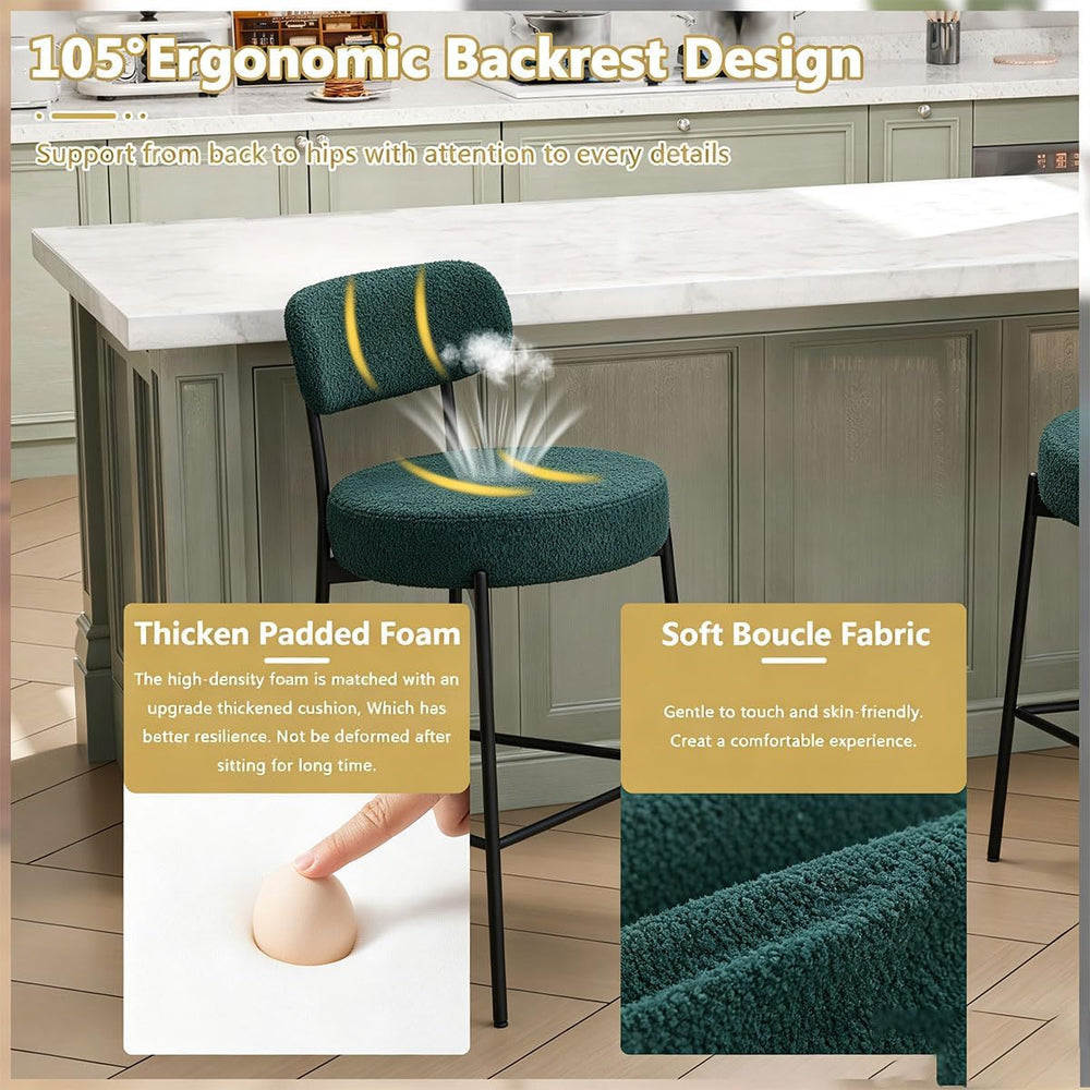 DYHOME Bar Stools Set of 2, 28 Inch Counter Height Bar Stools with Back