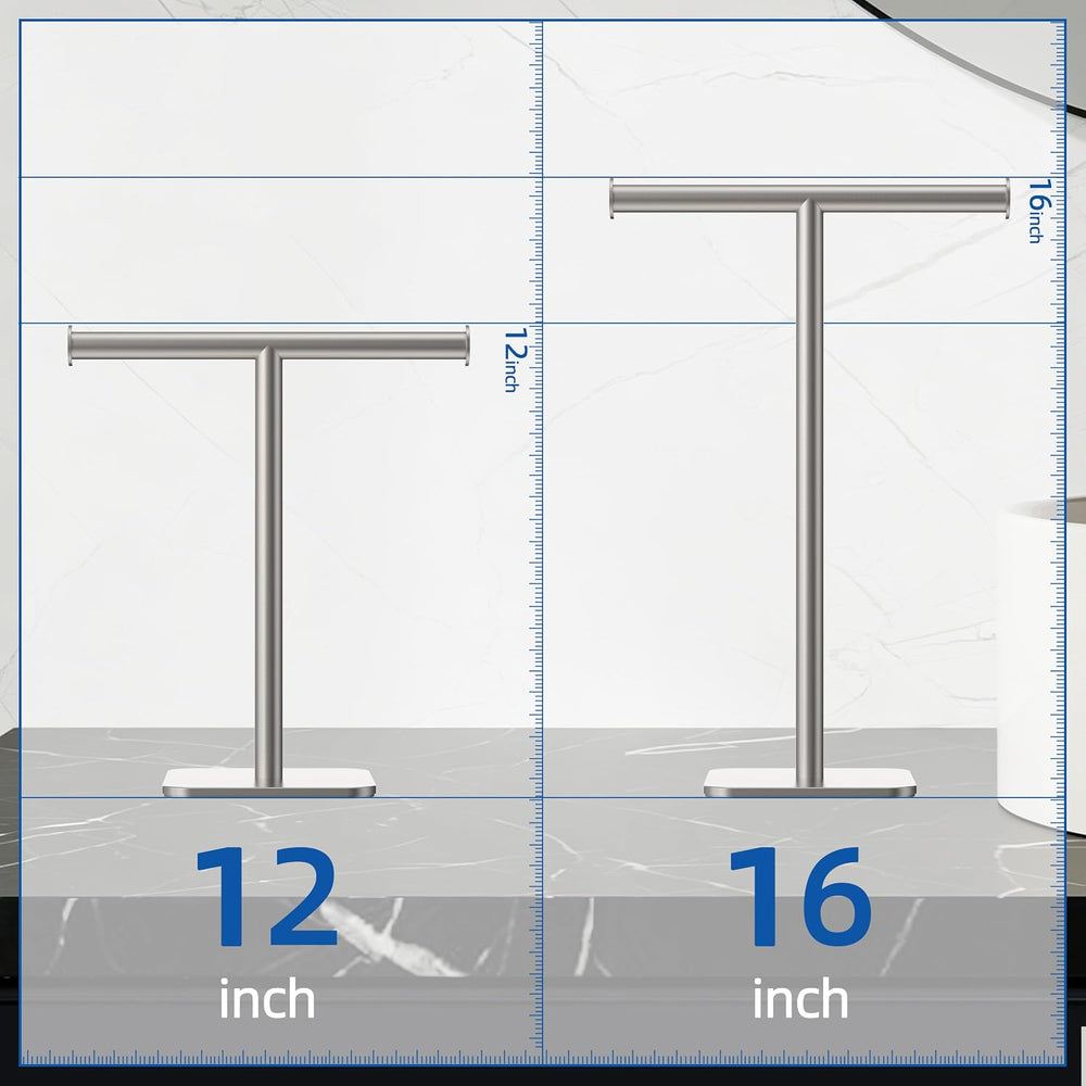 RUACQ T-Shape Hand Towel Holder Stand, 16inch, Brushed Nickel