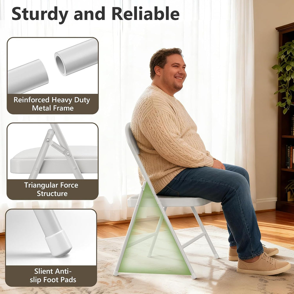 Folding Table and Chairs Set for 4, 5 Piece Card Table Set with 36" Squa...
