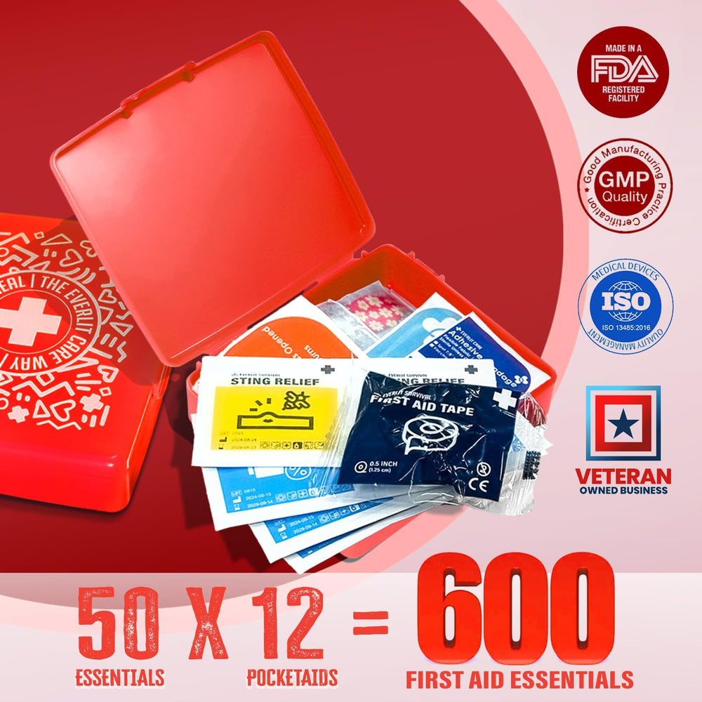 EVERLIT Pocket-Aid Mini First Aid Kit | Compact, Portable Hard-Shell Cases of...