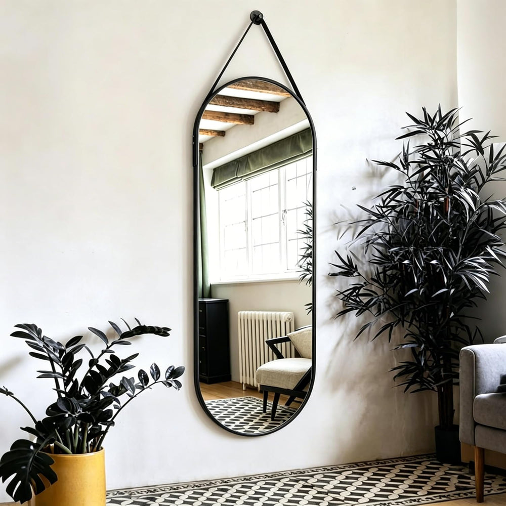 OGCAU 48" x 16" Full Length Mirror Wall Mounted Hanging Mirror, Ova...