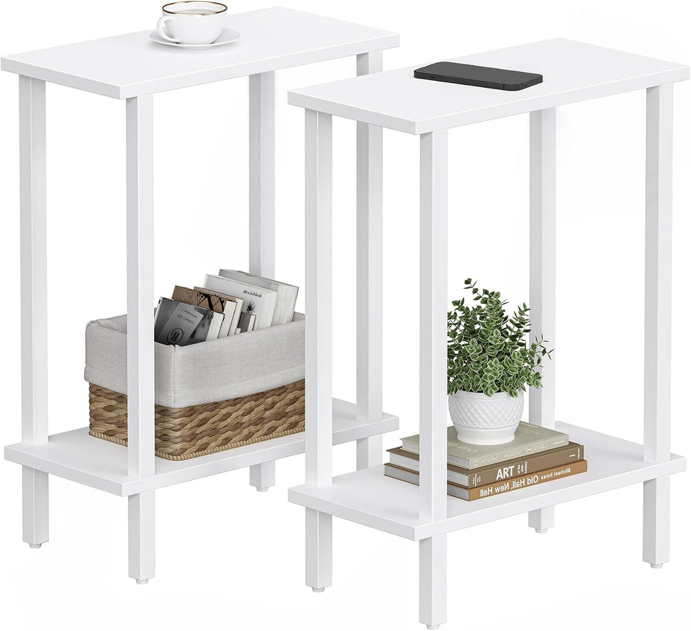 TUTOTAK Narrow Side Table Set of 2, Small End Table for Couch