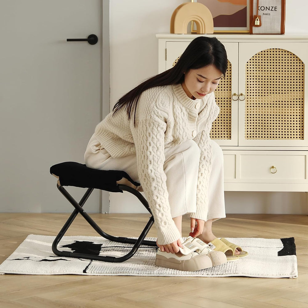 LITA Folding Ottoman, Upholstered Folding Foot Rest Stool for Living Room