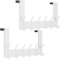 WEBI Over The Door Hook White,Over The Door Towel Rack,Door Hanger,Door Coat Towel Hanger,Door Coat Rack for Hanging Clothes,Jacket,Back of Bathroom,2 Packs