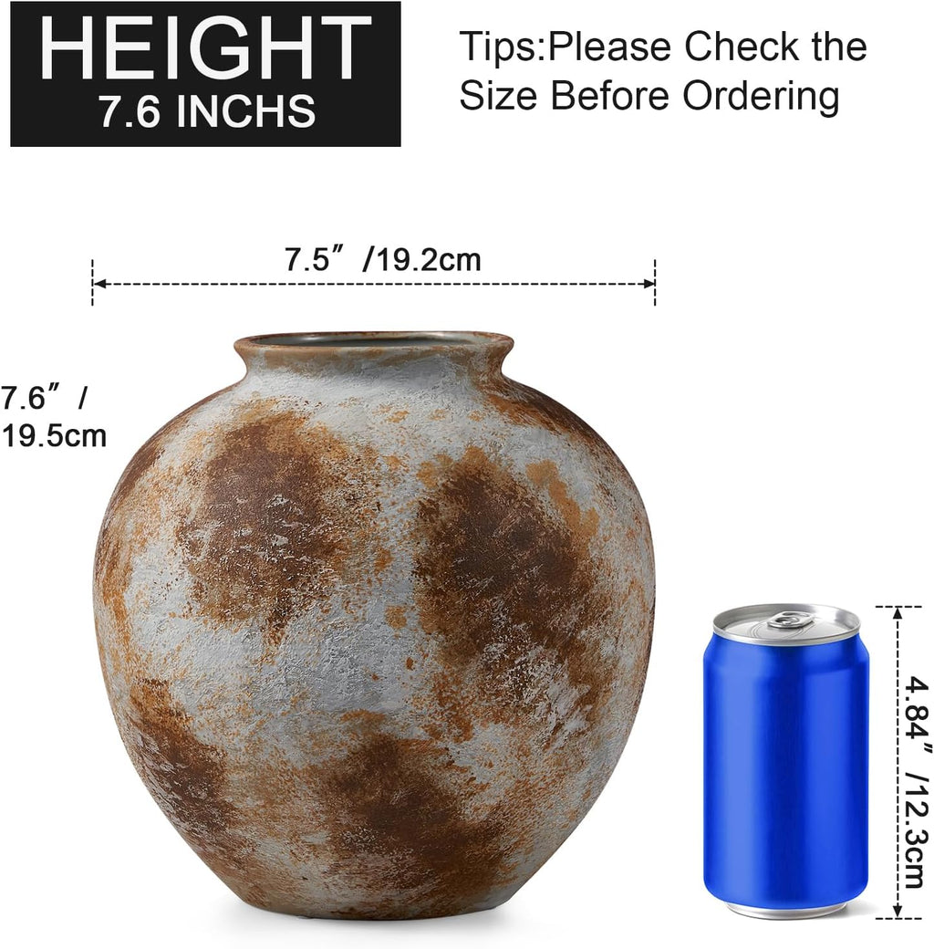 7.8 Inch Ceramic Vase, Stone Yellow