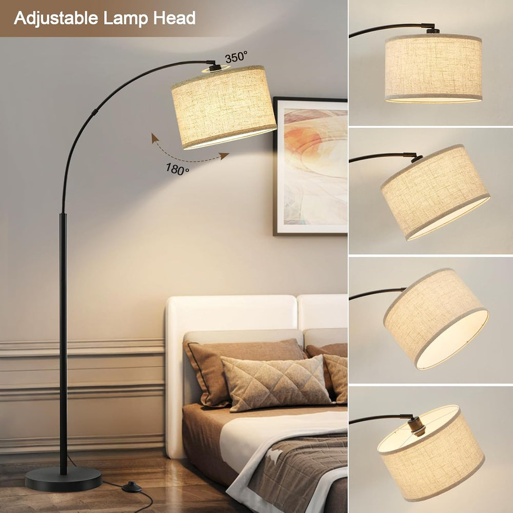 71" Arc Floor Lamps for Living Room, Standing Lamp with Adjustable Head