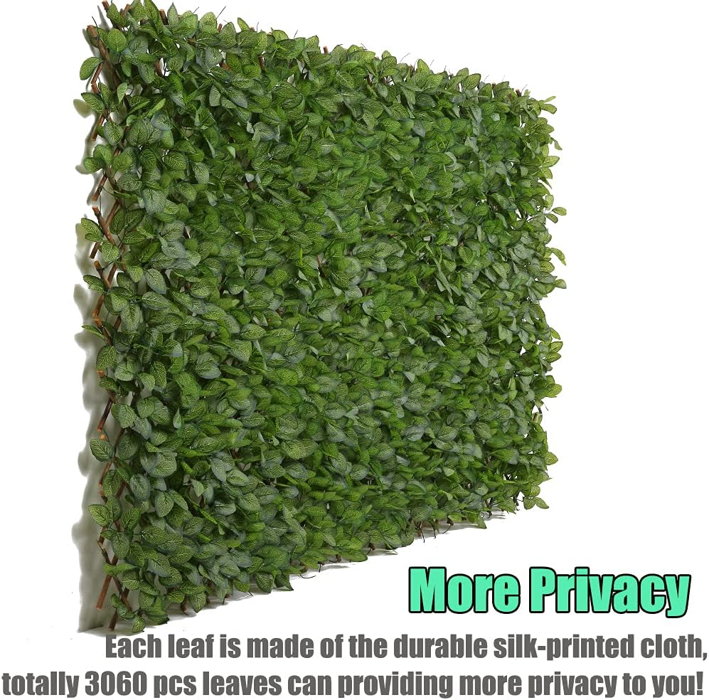 Jollybower Expandable Fence Privacy Screen, Decorative Faux Ivy Fencing Panel...