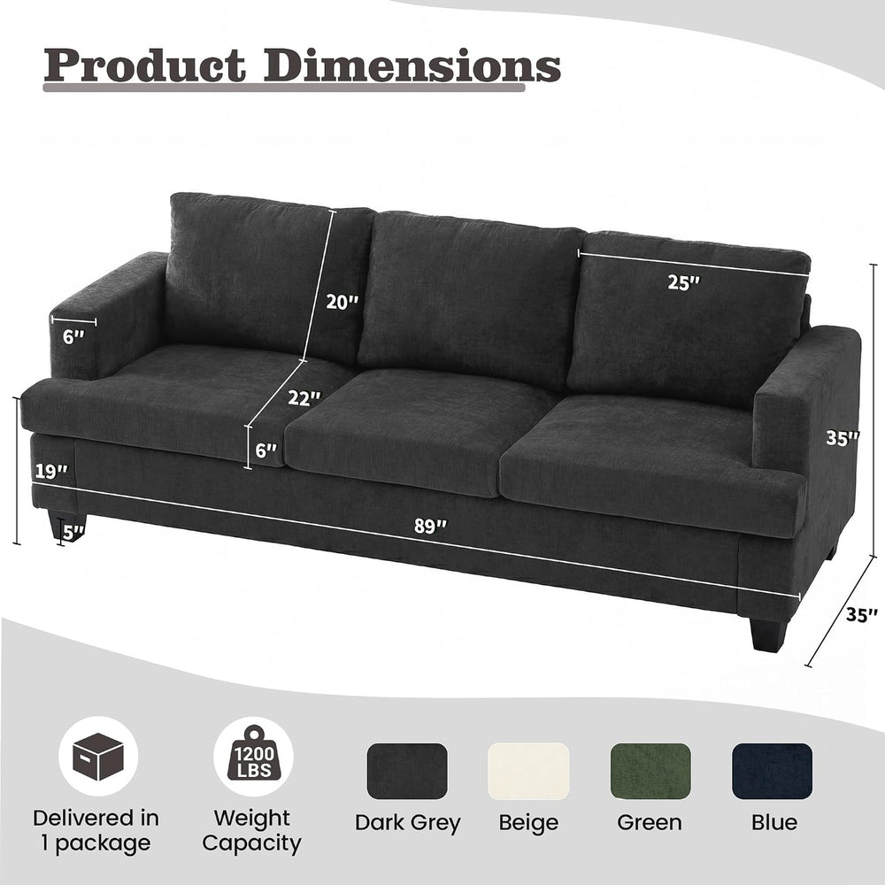 Apicizon Loveseat & 3 Seater Sofa Sets, 89" Couch Sofa Set for Livin...