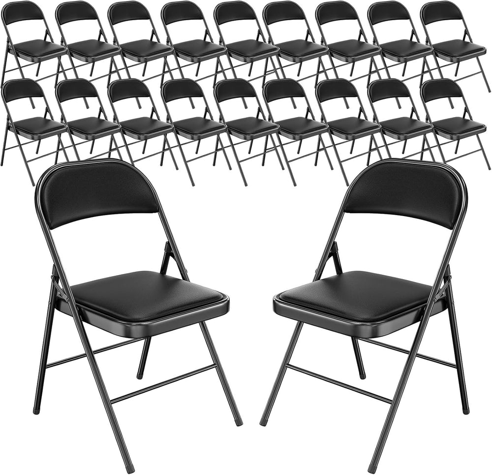 Bonnlo Folding Chair with Comfortable Padded Cushion and Back, Portable Foldi...