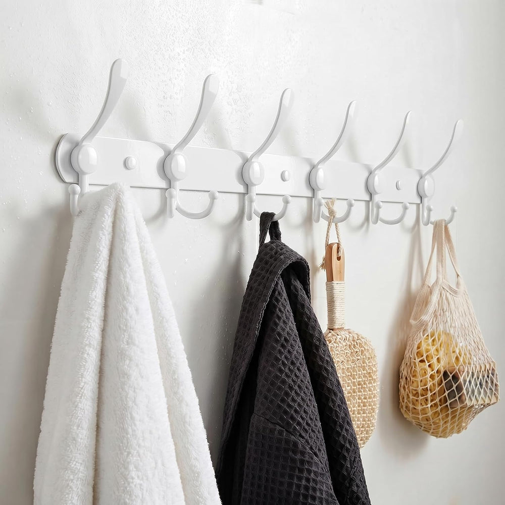 YUNISS Coat Rack Wall Mounted，6 Tri Stainless Steel Coat Hook for Coat Hat Ro...