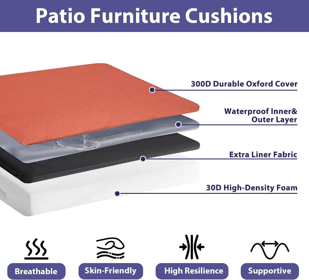IPYNBAP Outdoor Chair Cushions Set of 4 -Waterproof Outdoor Seat Cushions for...