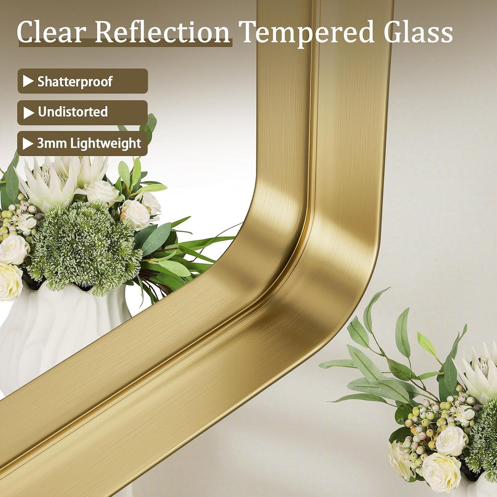 VooBang Bathroom Mirror 30"x48", Gold Gorgeous Deep Frame Wall Mirror