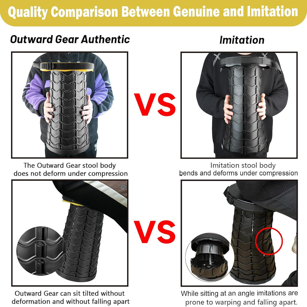 Outward Gear Upgraded Folding Stool Collapsible Portable Chairs Sturdy Heavy ...
