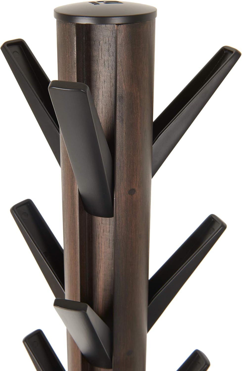 Umbra Flapper Coat Rack, Flip Down Clothing Rack, 9 Hooks, Black/Walnut