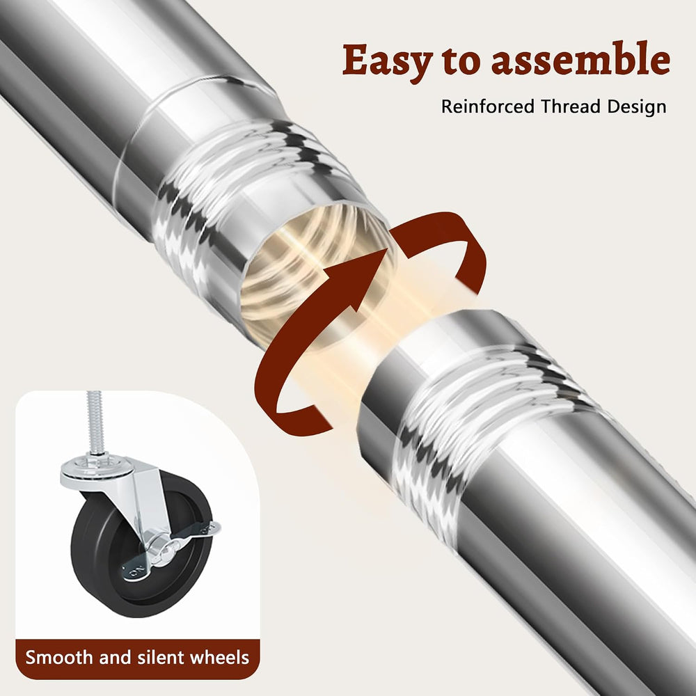 FAVOOSTY Portable Clothes Rack for Hanging, Extending Garment Rack, Chrome