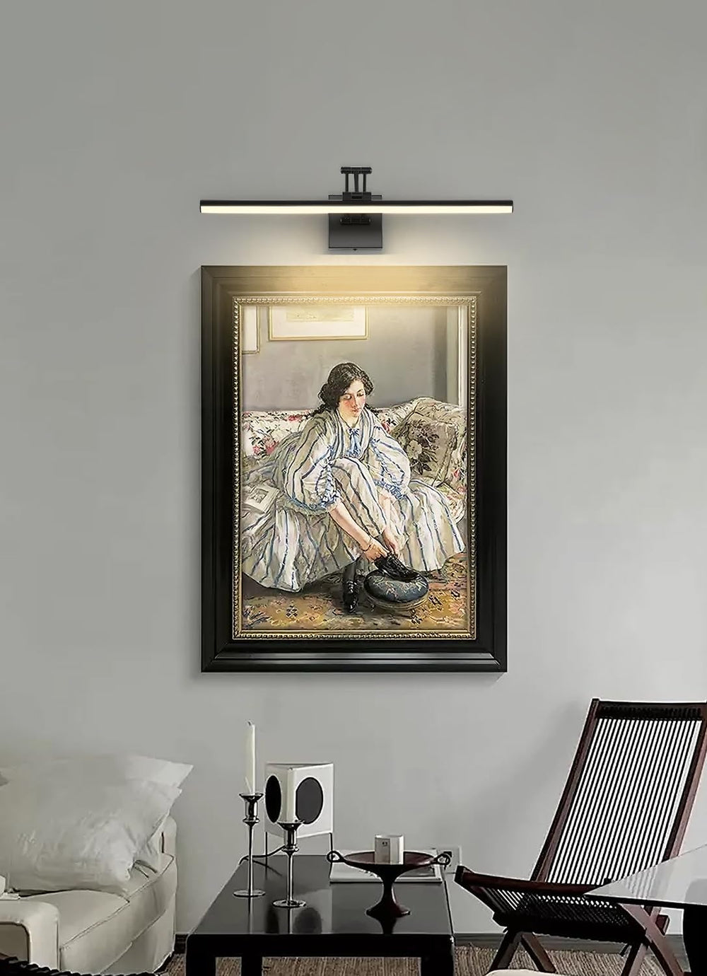 Hard-Wired Picture Light for Painting Black Art Light 23.62 Inch Dimmable