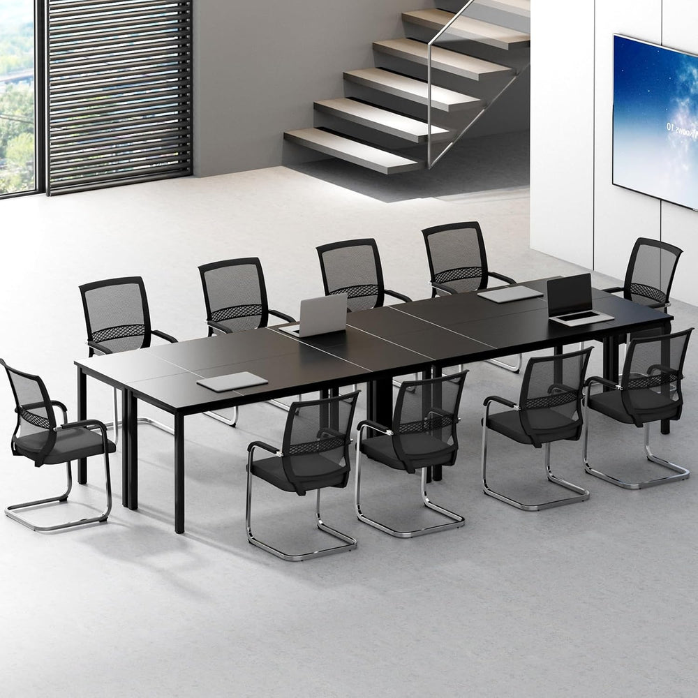 DlandHome 71 inches Large Computer Desk, Black, Metal Frame, 23.6 in Wide