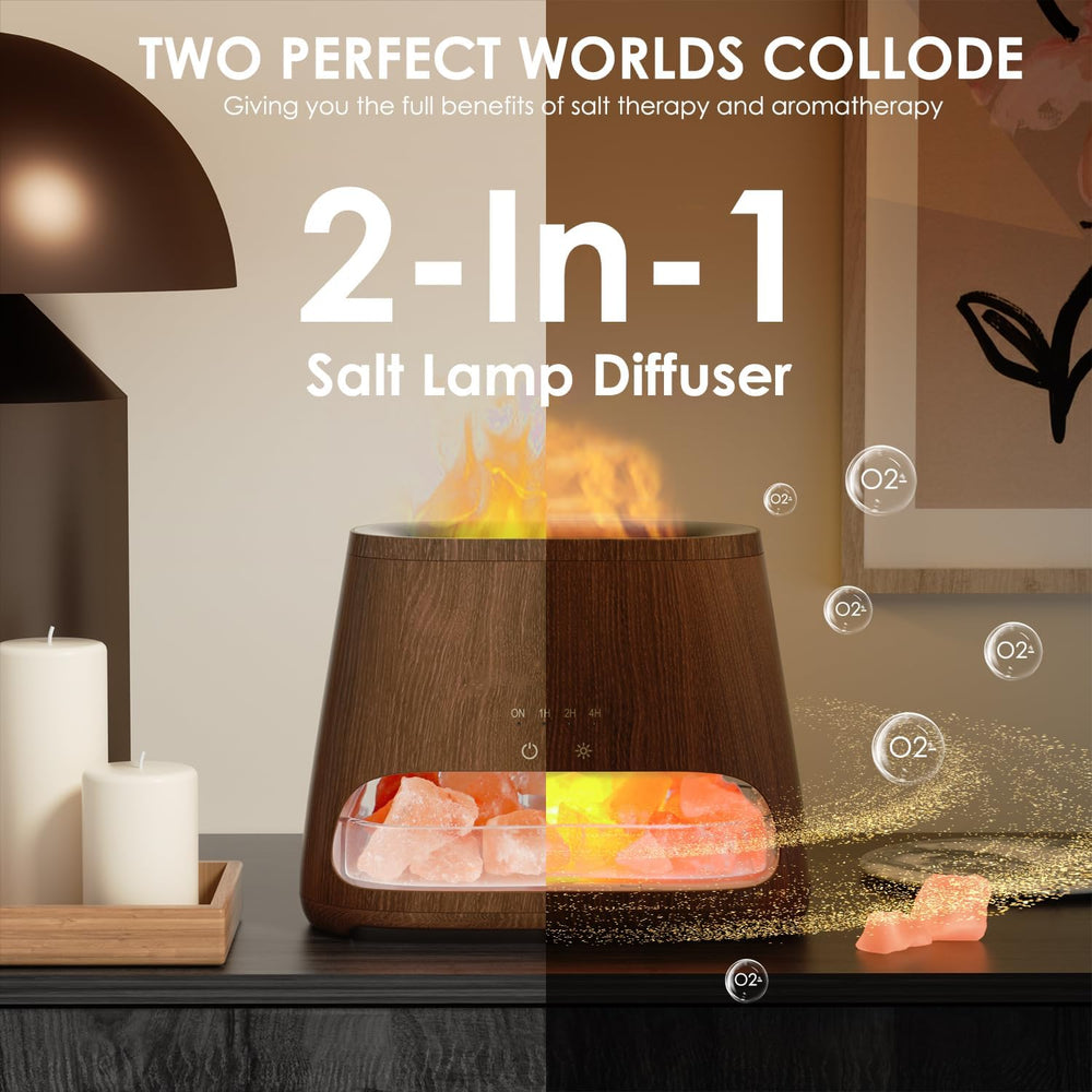 SALKING 2-in-1 Himalayan Salt Lamp Diffuser for Home, Aromatherapy Diffuser