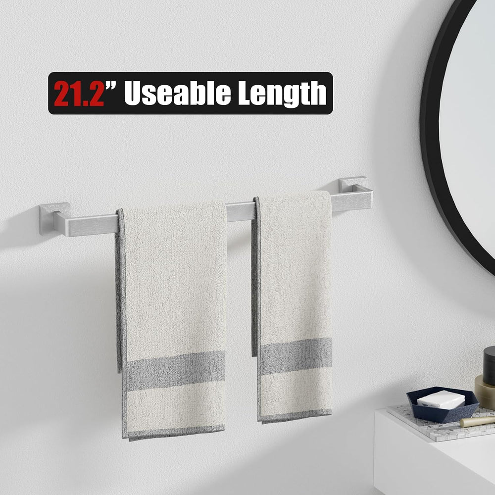 10-Pieces Brushed Nickel Bathroom Accessories Set 23.6 Inch Towel Bar Set.