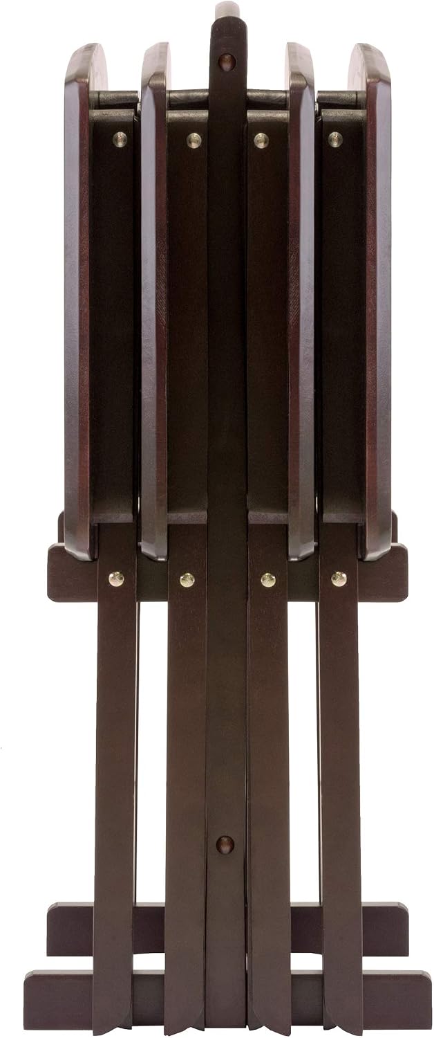 Winsome Dylan Set of 4 Oversized Foldable Snack Tables, Espresso, 26"