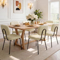 OLIXIS Dining Chairs Set of 6, Upholstered Kitchen Chairs, Beige White