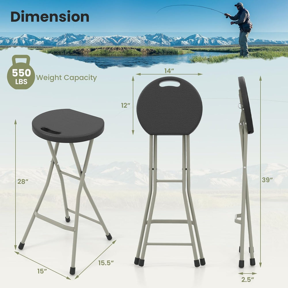 Goplus Folding Stool, 2 Pack 28 Inch Foldable Camping Seat for Adults with 55...