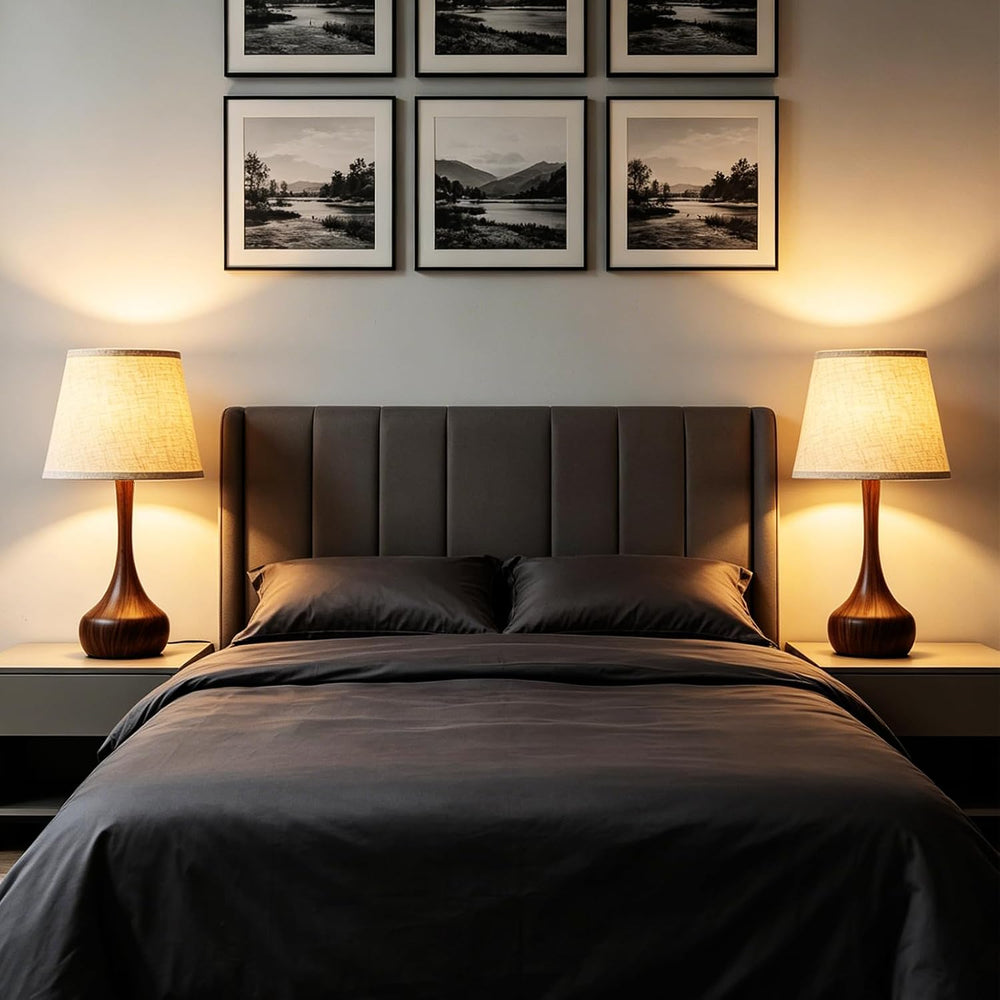 17" Touch Table Lamp for Bedroom, 3-Way Dimmable Bedside Lamp-Set 2
