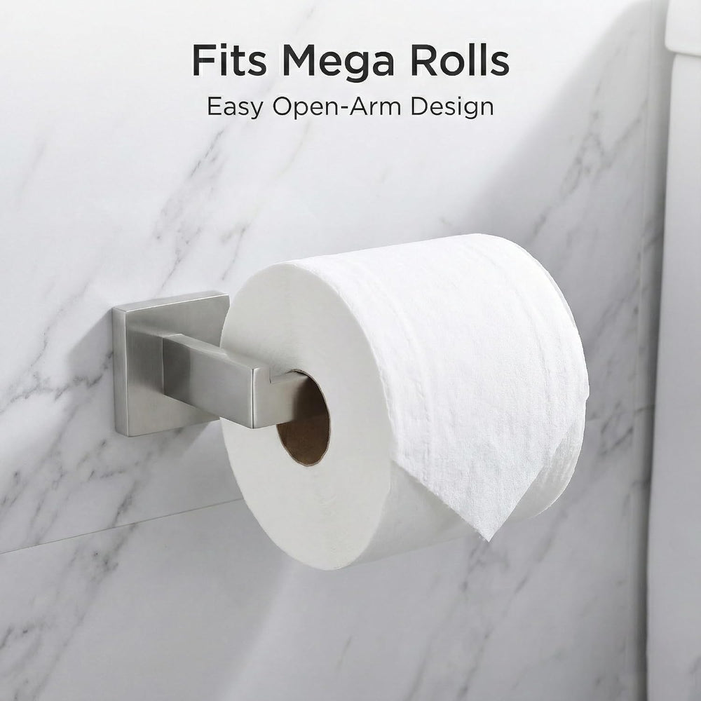 5-Piece Bathroom Hardware Set, 16 in Towel Bar, Brushed Nickel