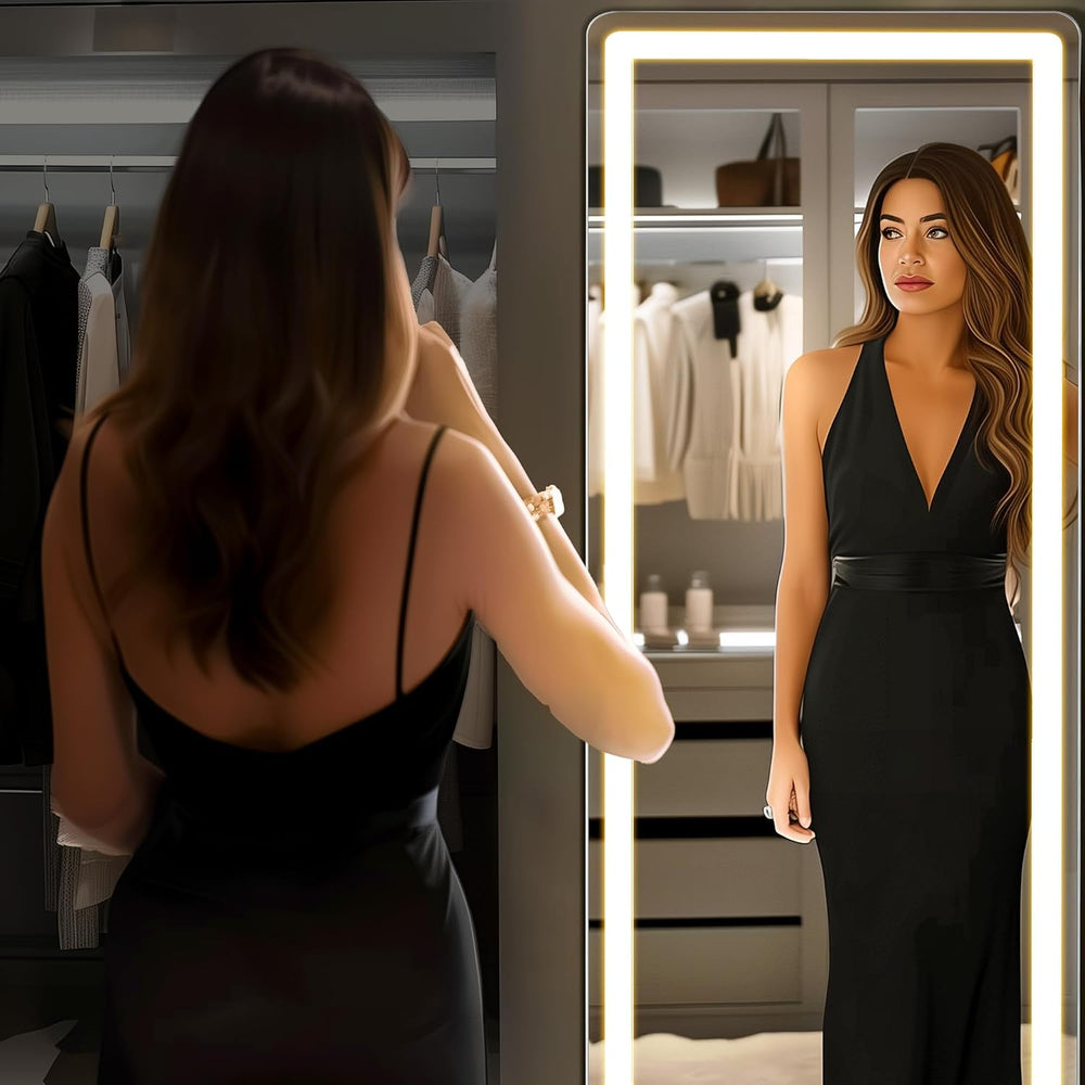 LED Rectangular Full Length Mirror, 71"L x 26"W Body Standing Mirror