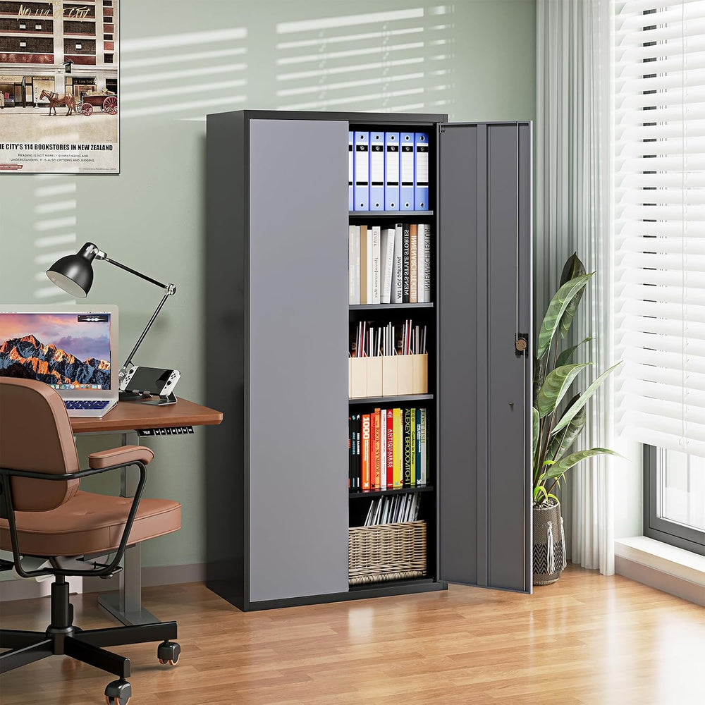 Letaya Metal Garage Storage Cabinets with Lock Door and Adjustable Shelves, S...