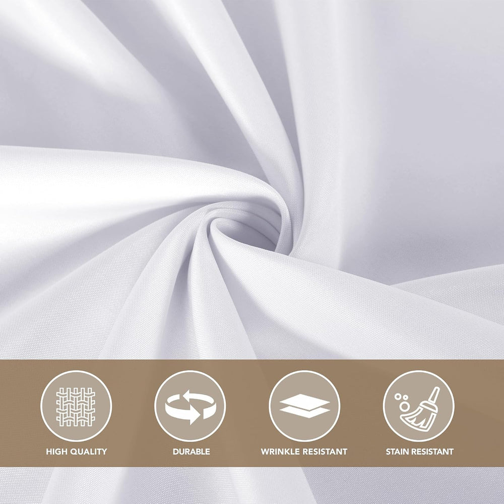 sancua White Table Cloths Rectangle, 8 Pack Tablecloths for 6 Foot Tables